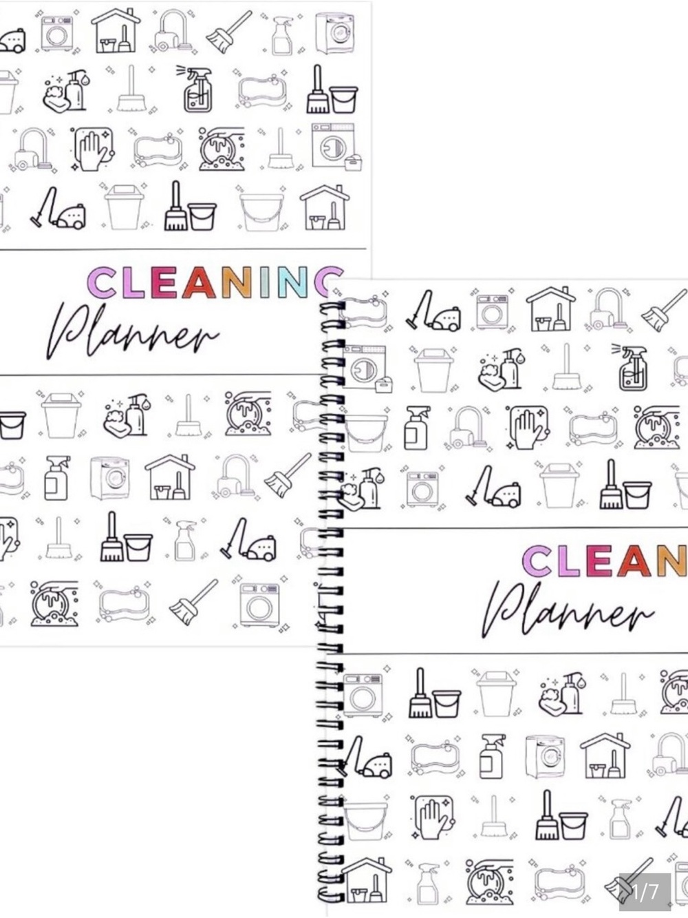 ADHD Cleaning Planners|3 Spiral Notebooks - White with Multicolor Tabs + markers - Picture 4 of 12